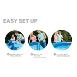 Intex Easy Set Inflatable Puncture Resistant Above Ground Portable Outdoor Swimming Pool For Kids And Adults, Blue -Swimline Shop GUEST 045a165e 2d85 4866 9394 1d45117eaa58