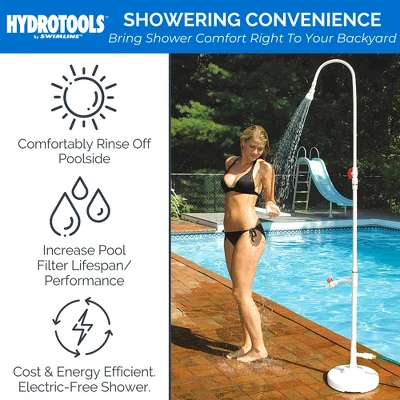 HYDROTOOLS By SWIMLINE Tube Style 7' Poolside Shower W/Adjustable Head & Foot Tap Spigot & Valve Controls For Outdoor Backyard Beach Spa 6 HYDROTOOLS By SWIMLINE Tube Style 7' Poolside Shower W/Adjustable Head & Foot Tap Spigot & Valve Controls For Outdoor Backyard Beach Spa - Image 4