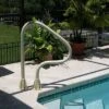 Saftron 26" X 30" Figure 4 Steel 3 Bend Outdoor In-Ground Swimming Pool Return To Deck Entry/Exit Handrail Accessory With Polymer Coating, Beige -Swimline Shop GUEST 11aba87b c08c 418e 88cb 67debba76a35