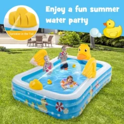 Costway Inflatable Swimming Pool Duck Themed Kiddie Pool W/ Sprinkler For Age 3+ -Swimline Shop GUEST 1438d07a 411c 4ec0 8ac6 161af891ee54