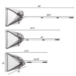 Fishing Net With Telescoping Handle- Collapsible And Adjustable Landing Net With Corrosion Resistant Handle And Carry Bag By Leisure Sports (80")