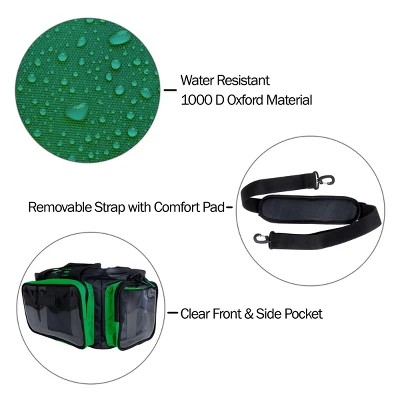 Leisure Sports Tackle Bag For Fishing - Soft Sided Tackle Box And Accessory Pack - Shoulder Strap And All-Weather Water-Resistant Canvas (Green) 4 Leisure Sports Tackle Bag For Fishing - Soft Sided Tackle Box And Accessory Pack - Shoulder Strap And All-Weather Water-Resistant Canvas (Green) - Image 2