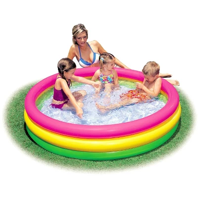Intex 4ft X 13in Inflatable Sunset Glow Colorful Backyard Kid Play Swimming Pool 3 Intex 4ft X 13in Inflatable Sunset Glow Colorful Backyard Kid Play Swimming Pool
