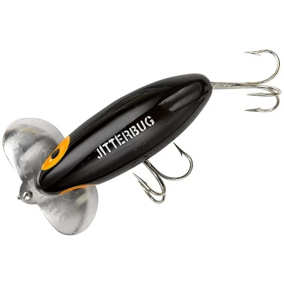 Arbogast Jitterbug Clicker 1/4 Oz. Topwater Fishing Lure - Black 3 Arbogast Jitterbug Clicker 1/4 Oz. Topwater Fishing Lure - Black