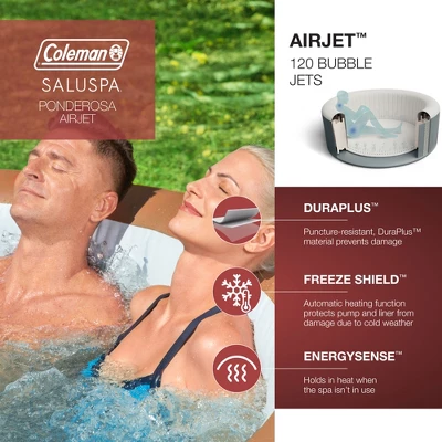 Bestway Coleman Miami AirJet 2 To 4 Person Inflatable Hot Tub Round Portable Outdoor Spa With 120 AirJets And EnergySense Energy Saving Cover, Orange 3 Bestway Coleman Miami AirJet 2 To 4 Person Inflatable Hot Tub Round Portable Outdoor Spa With 120 AirJets And EnergySense Energy Saving Cover, Orange