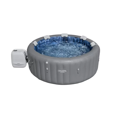 Bestway SaluSpa Santorini HydroJet Pro 5-7 Person Inflatable Hot Tub Round Portable Outdoor Spa W/180 AirJets & EnergySense Energy Saving Cover, Grey 6 Bestway SaluSpa Santorini HydroJet Pro 5-7 Person Inflatable Hot Tub Round Portable Outdoor Spa W/180 AirJets & EnergySense Energy Saving Cover, Grey - Image 4