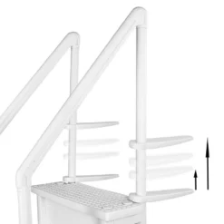 XtremepowerUS 4-Step Swimming Pool Entry Ladder With Side Handle Rail Non-Slip Platform, White -Swimline Shop GUEST 27ed5615 c1fe 42fb 951f 9402e0002943