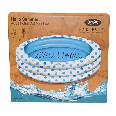 CocoNut Float Rae Dunn 54" Mini/Kiddie Pool - Aqua Polka Dot Patterned - HELLO SUMMER 3 CocoNut Float Rae Dunn 54" Mini/Kiddie Pool - Aqua Polka Dot Patterned - HELLO SUMMER