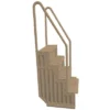 Confer STEP-1VM Stair Ladder Entry System With 4 Steps And 2 Handrails For Flat Bottom Above Ground Swimming Pool, Snap-In Installation, Warm Beige -Swimline Shop GUEST 2e08addb a59a 4be0 88d0 f4fee6bbfbaf