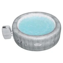Bestway SaluSpa Honolulu AirJet 4 To 6 Person Inflatable Hot Tub Round Portable Outdoor Spa With 140 AirJets And EnergySense Energy Saving Cover, Grey -Swimline Shop GUEST 2f5013cf 3e26 4857 aaa4 dfc859be57ea