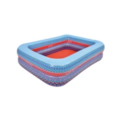Pool Central 69" Inflatable Rectangular Bohemian Print Swimming Pool