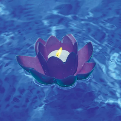 Swimline HydroTools Swimming Pool Or Spa Floating Flower Candle Light 7.5" - Blue 3 Swimline HydroTools Swimming Pool Or Spa Floating Flower Candle Light 7.5" - Blue