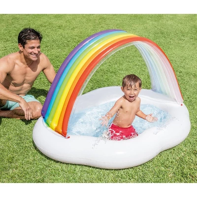 Intex 57141EP Round Inflatable Rainbow Cloud Outdoor Baby Pool For Ages 1-3 Years Old 4 Intex 57141EP Round Inflatable Rainbow Cloud Outdoor Baby Pool For Ages 1-3 Years Old - Image 2