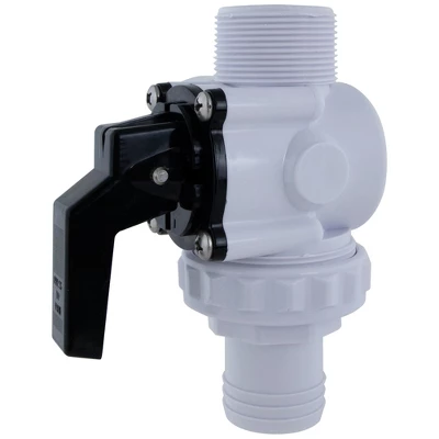 Swimline HydroTools Swimming Pool And Spa Standard Left Outlet 3-Way Valve 1.5" - White/Black 3 Swimline HydroTools Swimming Pool And Spa Standard Left Outlet 3-Way Valve 1.5" - White/Black