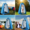 MPM 6FT Pop Up Privacy Tent Instant Shower Tent Portable Outdoor Rain Shelter, Camp Toilet, Dressing Changing Room With Carry Bag Blue