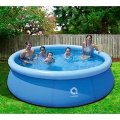 JLeisure Avenli 17807 10 Foot X 30 Inch 2 To 3 Person Capacity Prompt Set Above Ground Kids Inflatable Outdoor Backyard Kiddie Swimming Pool, Blue