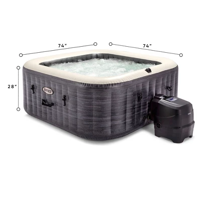 Intex PureSpa Plus 6 Person Portable Inflatable Square Hot Tub Spa With 190 Bubble Jets And Built In Heater Pump 6 Intex PureSpa Plus 6 Person Portable Inflatable Square Hot Tub Spa With 190 Bubble Jets And Built In Heater Pump - Image 4