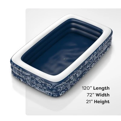 Galvanox Above Ground Inflatable Kiddie Pool Large Size Blow Up Swimming Pools Play Center Kids Children Family Outdoor Garden Backyard 120"x72"x22" 6 Galvanox Above Ground Inflatable Kiddie Pool Large Size Blow Up Swimming Pools Play Center Kids Children Family Outdoor Garden Backyard 120"x72"x22" - Image 4