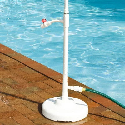 HYDROTOOLS By SWIMLINE Tube Style 7' Poolside Shower W/Adjustable Head & Foot Tap Spigot & Valve Controls For Outdoor Backyard Beach Spa 7 HYDROTOOLS By SWIMLINE Tube Style 7' Poolside Shower W/Adjustable Head & Foot Tap Spigot & Valve Controls For Outdoor Backyard Beach Spa - Image 5