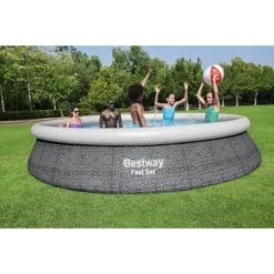Bestway Fast Set 15' X 33" Round Inflatable Outdoor Above Ground Swimming Pool Set With 530 Gallon Filter Pump And Repair Patch, Gray Rattan 9 Bestway Fast Set 15' X 33" Round Inflatable Outdoor Above Ground Swimming Pool Set With 530 Gallon Filter Pump And Repair Patch, Gray Rattan -Swimline Shop GUEST 620e4f5b 2ef9 4329 9568 cd053b119209