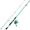 Leisure Sports Kids' Fishing Combo With 65" Rod, Size 20 Spinning Reel, And Monofilament Line - Emerald Green Metallic Finish