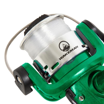 Leisure Sports Kids' Fishing Combo With 65" Rod, Size 20 Spinning Reel, And Monofilament Line - Emerald Green Metallic Finish 4 Leisure Sports Kids' Fishing Combo With 65" Rod, Size 20 Spinning Reel, And Monofilament Line - Emerald Green Metallic Finish - Image 2
