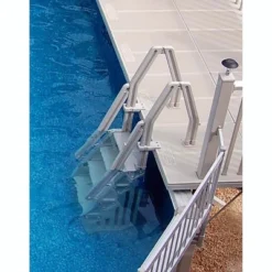 Vinyl Works Deluxe Adjustable 24 In In-Pool Step Ladder Entry System For Above Ground Swimming Pools With 2 Rails And Non-Slip Surface, White (2 Pack) -Swimline Shop GUEST 68c7d914 5f67 4502 84ad 7bc96ef509c3