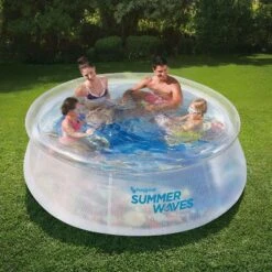 Summer Waves P10008305 8 Foot Wide Transparent Quick Set Inflatable Top Ring Kiddie Swimming Pool With Deep Sea Ocean Life Graphics And 3D Goggles -Swimline Shop GUEST 6e474ec8 492c 4b49 baa8 68b34253ee5c