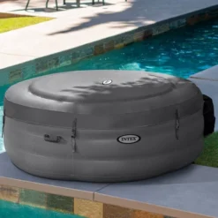 Intex Simple Spa 4 Person Outdoor Portable Inflatable Round Heated Hot Tub Spa With 100 Bubble Jets, Filter Pump And Cover, Gray -Swimline Shop GUEST 767a22d5 9e55 44f3 8973 073787d3f8d5 1