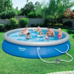 Bestway Fast Set 15' X 33" Round Inflatable Outdoor Above Ground Swimming Pool Set With 530 Gallon Filter Pump And Repair Patch, Gray Rattan 11 Bestway Fast Set 15' X 33" Round Inflatable Outdoor Above Ground Swimming Pool Set With 530 Gallon Filter Pump And Repair Patch, Gray Rattan -Swimline Shop GUEST 76895800 7e46 416b a3cd b4f696508b75