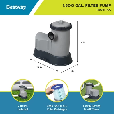 Bestway Above Ground Swimming Pool Cartridge Filter Pump GFCI 4 Bestway Above Ground Swimming Pool Cartridge Filter Pump GFCI - Image 2