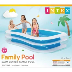 Intex Inflatable 8.5' X 5.75' Swim Center Family Pool For 2-3 Kids, Blue & White -Swimline Shop GUEST 84c0547c fff4 4736 a2bf 312c5f1ca4ac