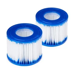 Bestway Coleman 13804-BW SaluSpa 4 Person Portable Inflatable Outdoor Round Hot Tub Spa W/ 60 Jets, Cover, Pump, And 12 Type VI Replacement Filter Cartridges