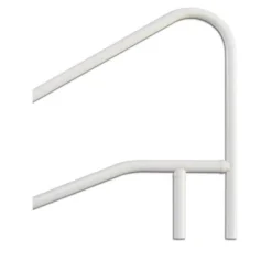 Saftron 54" X 32" Cross Braced 3 Bend Slope In-Water Aluminum Outdoor Swimming Pool Return To Deck Entry/Exit Handrail With Polymer Coating, White -Swimline Shop GUEST 86b63c98 0acc 40be 849e 0a3c0b222992