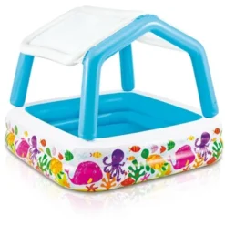 Intex Ocean Scene Kiddie Pool With Shade Canopy & Ocean Play Kiddie Pool & Games