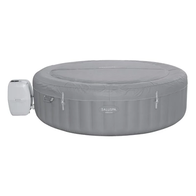 Bestway 6-8 Person Inflatable Round Outdoor Hot Tub Grenada SaluSpa With 190 Soothing AirJets, Filter Cartridge, Pump, And Insulated Cover - Gray 6 Bestway 6-8 Person Inflatable Round Outdoor Hot Tub Grenada SaluSpa With 190 Soothing AirJets, Filter Cartridge, Pump, And Insulated Cover - Gray - Image 4