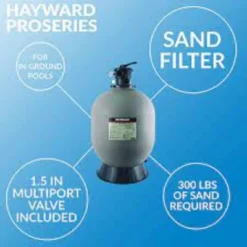 Hayward W3S244T2 Swimming Pool Sand Filter, 24 Inch, Tan Top Mount With Valve