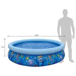 JLeisure 17788 Sun Club 6.75' X 18.5" 2 To 3 Person Capacity Sea World 3D Kids Above Ground Inflatable Outdoor Backyard Kiddie Swimming Pool, Blue -Swimline Shop GUEST 8e2ed45b 2097 437a aa8c 3976f83b4c0c