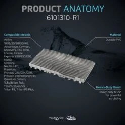 Dolphin Maytronics Grey Diagnostic PVC S-Line Brush 6101310-R1 For Triton PS Replacement