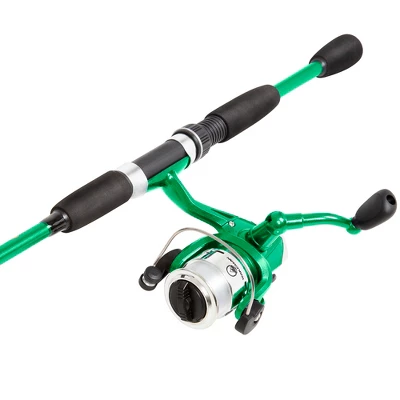 Leisure Sports Kids' Fishing Combo With 65" Rod, Size 20 Spinning Reel, And Monofilament Line - Emerald Green Metallic Finish 5 Leisure Sports Kids' Fishing Combo With 65" Rod, Size 20 Spinning Reel, And Monofilament Line - Emerald Green Metallic Finish - Image 3