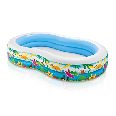 Intex 8.5’x5.25’x18” Seaside Paradise Inflatable Kiddie Pool & Electric Air Pump 3 Intex 8.5’x5.25’x18” Seaside Paradise Inflatable Kiddie Pool & Electric Air Pump