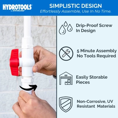 HYDROTOOLS By SWIMLINE Tube Style 7' Poolside Shower W/Adjustable Head & Foot Tap Spigot & Valve Controls For Outdoor Backyard Beach Spa 3 HYDROTOOLS By SWIMLINE Tube Style 7' Poolside Shower W/Adjustable Head & Foot Tap Spigot & Valve Controls For Outdoor Backyard Beach Spa