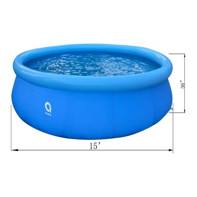 JLeisure Avenli 17811US 15 Foot X 36 Inch 3 To 5 Person Capacity Prompt Set Above Ground Kid Inflatable Outdoor Backyard Swimming Pool, Blue (2 Pack) 4 JLeisure Avenli 17811US 15 Foot X 36 Inch 3 To 5 Person Capacity Prompt Set Above Ground Kid Inflatable Outdoor Backyard Swimming Pool, Blue (2 Pack) - Image 2