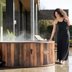 Bestway St. Moritz SaluSpa Inflatable Round Outdoor Hot Tub With 180 Soothing AirJets, Filter Cartridge, Pump, And Insulated Cover -Swimline Shop GUEST 9a1f5766 82bd 4026 a44f deecf25c299b