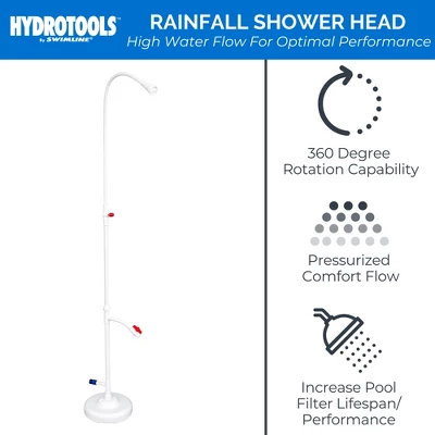HYDROTOOLS By SWIMLINE Tube Style 7' Poolside Shower W/Adjustable Head & Foot Tap Spigot & Valve Controls For Outdoor Backyard Beach Spa 5 HYDROTOOLS By SWIMLINE Tube Style 7' Poolside Shower W/Adjustable Head & Foot Tap Spigot & Valve Controls For Outdoor Backyard Beach Spa - Image 3