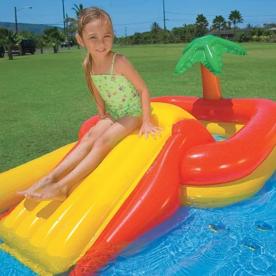 Intex 100" X 77" Inflatable Ocean Play Center Kids Backyard Kiddie Pool & Games With 8.5' X 5.75' Swim Center Family Pool For 2-3 Kids, Blue & White 6 Intex 100" X 77" Inflatable Ocean Play Center Kids Backyard Kiddie Pool & Games With 8.5' X 5.75' Swim Center Family Pool For 2-3 Kids, Blue & White - Image 4