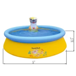 JLeisure Sun Club 12010 5 Foot X 16.5 Inch 1 To 2 Person Capacity 3D Kids Outdoor Above Ground Inflatable Kiddie Swimming Pool, Blue -Swimline Shop GUEST 9ddbd96c 6bf5 4967 9d41 2192312e6059