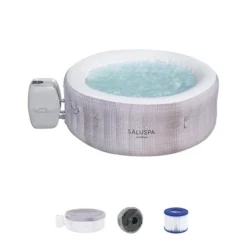 Bestway Miami SaluSpa Inflatable Round Outdoor Hot Tub With 140 Soothing AirJets, Filter Cartridges, Pump, And Insulated Cover -Swimline Shop GUEST a00383dc 949c 4a8e ae62 a81b57591dbc
