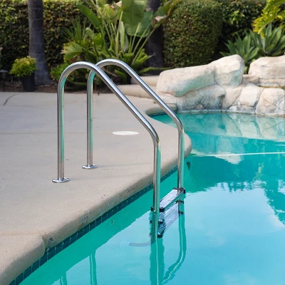 XtremepouwerUS 3 - Step Swimming Pool Ladder With Stainless Steel Steps, In Ground Pool Step 4 XtremepouwerUS 3 - Step Swimming Pool Ladder With Stainless Steel Steps, In Ground Pool Step - Image 2