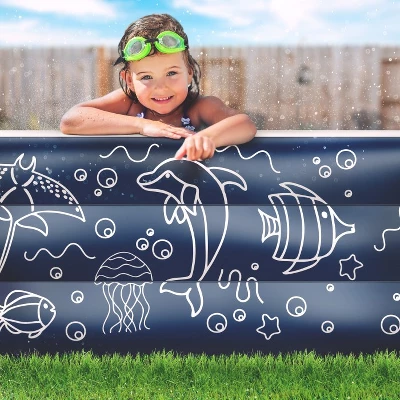Galvanox Above Ground Inflatable Kiddie Pool Large Size Blow Up Swimming Pools Play Center Kids Children Family Outdoor Garden Backyard 120"x72"x22" 7 Galvanox Above Ground Inflatable Kiddie Pool Large Size Blow Up Swimming Pools Play Center Kids Children Family Outdoor Garden Backyard 120"x72"x22" - Image 5